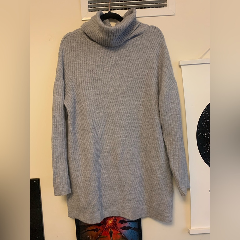 Grey turtleneck tunic